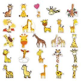 Bric Dodo Pack of 50 Giraffe Stickers Car Laptop Phone Guitar Skateboard Motorcycle Bicycle Giraffe Stickers Set Vinyl Waterproof Aesthetic Stickers for Teenagers Children Adults