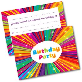 doodlecards Pack of 20 Childrens Birthday Party Invitations with Envelopes Kids Invites and Envelopes. Printed in UK, Premium Quality & 100% Recyclable.