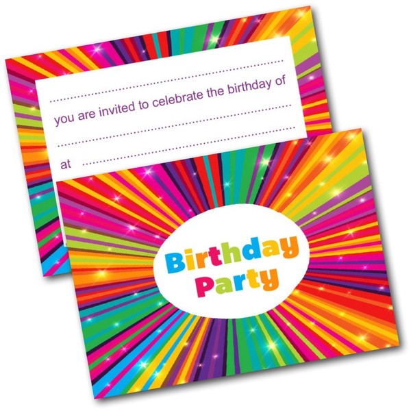 doodlecards Pack of 20 Childrens Birthday Party Invitations with Envelopes