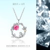 Silver Thunder Women's Necklace, Popular, Birthstone, July, Ruby, Rabbit Hoop,