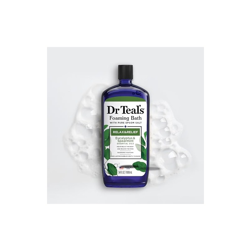 Dr Teal's Foaming Bath with Pure Epsom Salt, Relax &