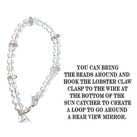 Owl Sun Catcher Crystal, Rear View Mirror Car Charm Ornament, Hanging Window Pendent, Comes in a Gift Bag