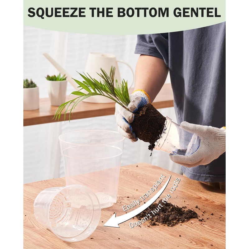 homenote Clear Nursery Pots for Plant,3/4/5 Inch Plant Pot for