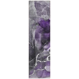 Addison Rugs Chantille ACN503 Purple 2'3" x 7'6" Indoor Outdoor Hallway Runner Rug, Stain Resistant Washable Kitchen Area Carpet for Bathroom, Laundry and Bedroom