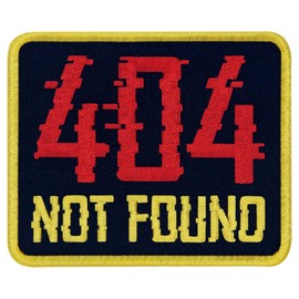 Tactical 404 Not Found Patch Embroidered Badge Applique Fastener Hook and Loop Emblem
