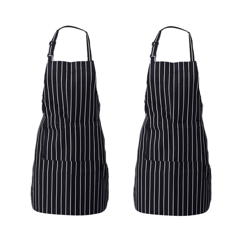2PCS Apron with Pocket Chef Butcher Kitchen Restaurant Cook Wear
