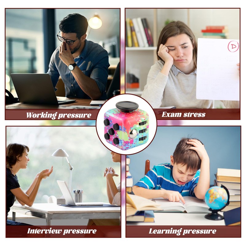 Fidget Toys Adults, Fidget Cube With 6 Different Functions, Stress