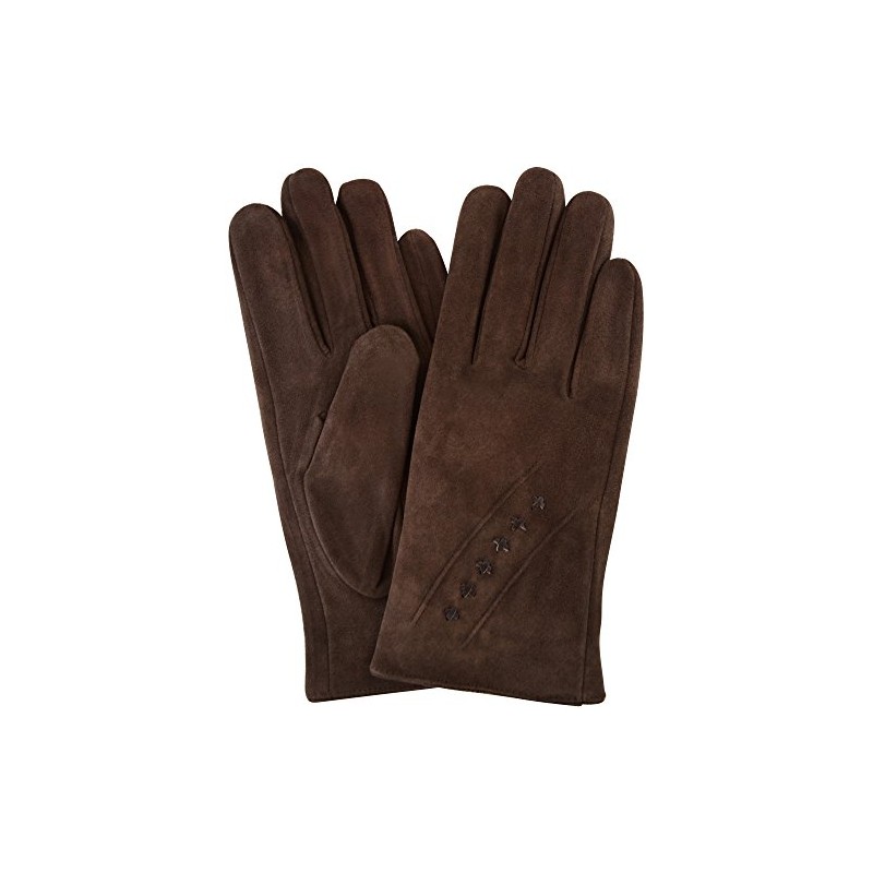 SNUGRUGS Ladies Suede Gloves with Fleece Lining and Stitch Design