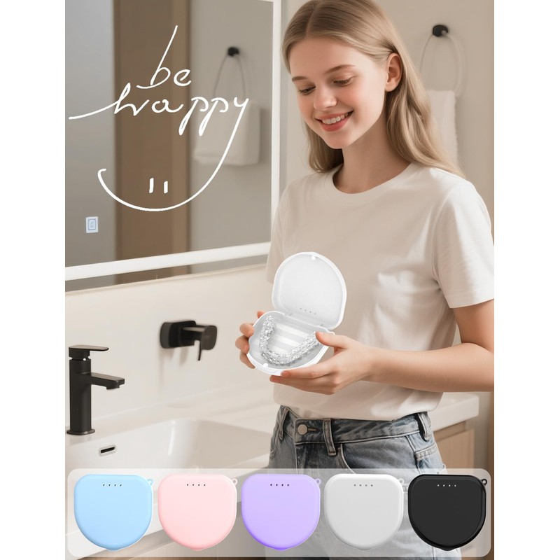 HEMILAB Retainer Case, Compatible with Invisalign, Vivera, Slim Aligner Case