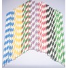 Biodegradable 100 Paper Drinking Straws, Striped Multi-Colour Pack, Party and