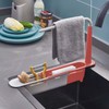 VIDSTW Sink Organiser, Scalable Sink Cloth Holder, Adjustable Sponge Holder,