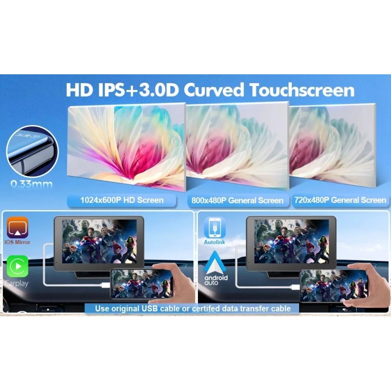 [Hieha] 2024 Newest Wireless Portable Apple CarPlay Android Auto, CarPlay