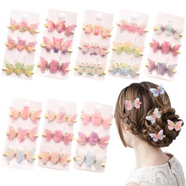 HABNI 24 Stück Schmetterling-Haarclips, Haarspangen Mädchen, Damen Mädchen Kinder Haar Clips Set 3D Schmetterling Haarspange,