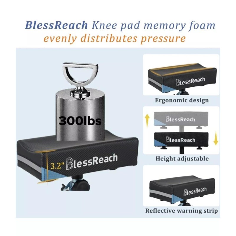 BLESSREACH ECONOMY Knee Scooter Steerable Foot Injuries Compact 300Lbs 8