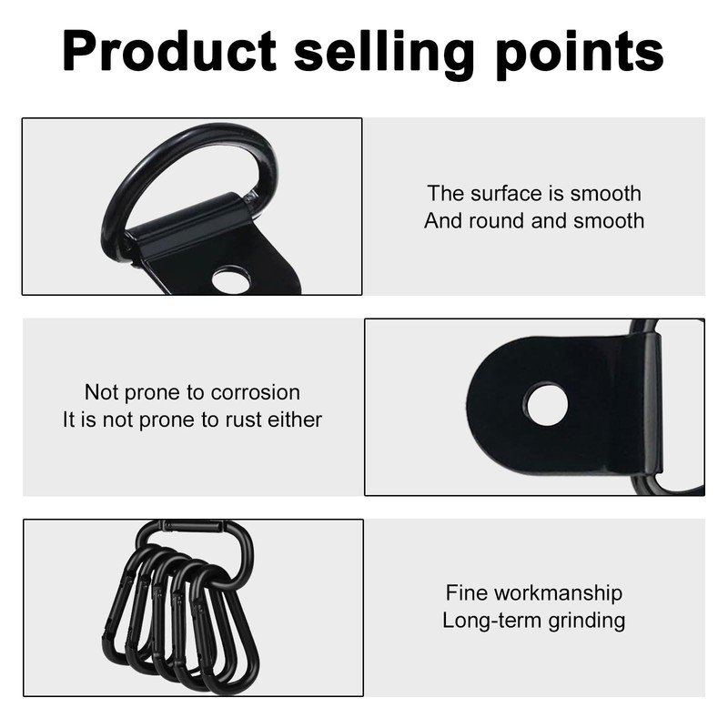8 Pcs Tie Down Anchor Auto Car, Trailer D Rings