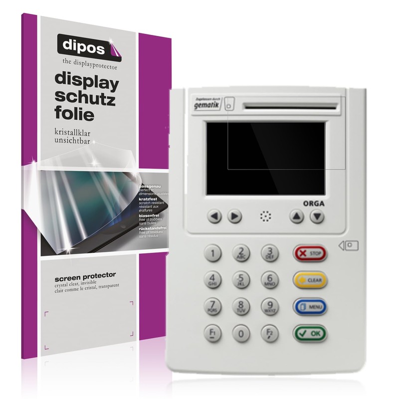 dipos I 4x Clear Screen Protectors for Ingenico Worldline Orga