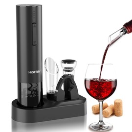 Wine Opener Premium Wine Gift Set - Rechargeable Electric Wine Opener, Wine Aerator, Vacuum Stopper & Foil Cutter - Perfect for Home, Bar, Parties (KP3)