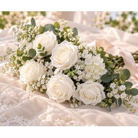 25-Piece Artificial Rose Flowers for DIY Arrangements – Stemmed Faux Blooms for Weddings, Parties & Home Decor