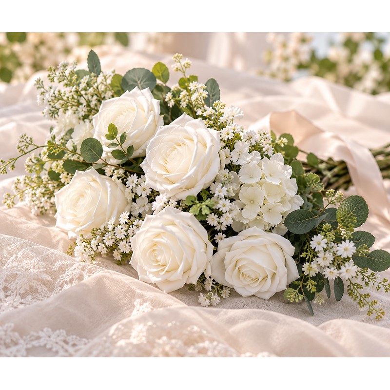 25-Piece Artificial Rose Flowers for DIY Arrangements – Stemmed Faux