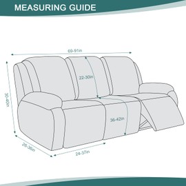 Ruaozz Recliner Sofa Covers Recliner Chair Covers Couch Covers for Reclining Couches with Pockets Washable Furniture Protector with Elastic Bottom (3 Seater, Brown)