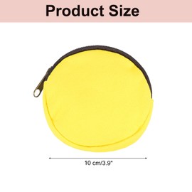 sourcing map Mini Canvas Coin Purse Pouch, 3.9" Blank Round Mini Coin Wallet Small Change Purses Portable Organizer Bags with Zipper for Women Men Home DIY, Yellow