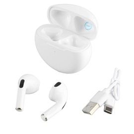 Wireless Earbuds Multifunction HD Noise Canceling HiFi Stereo Sound Deep Bass Bluetooth Earphones White