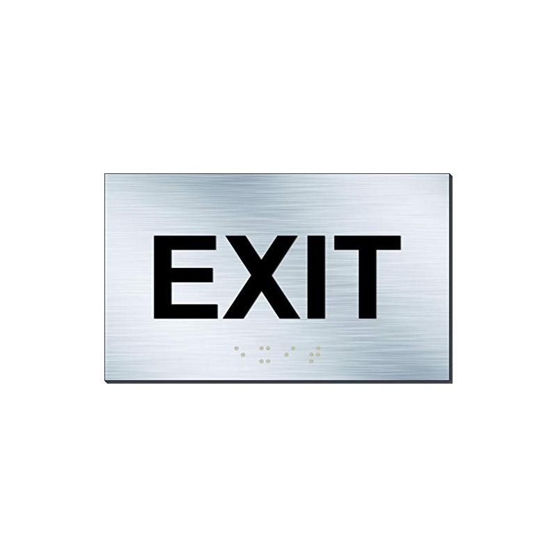 ADA Exit Sign Aluminum Panel Raised Letters and Braille (5"