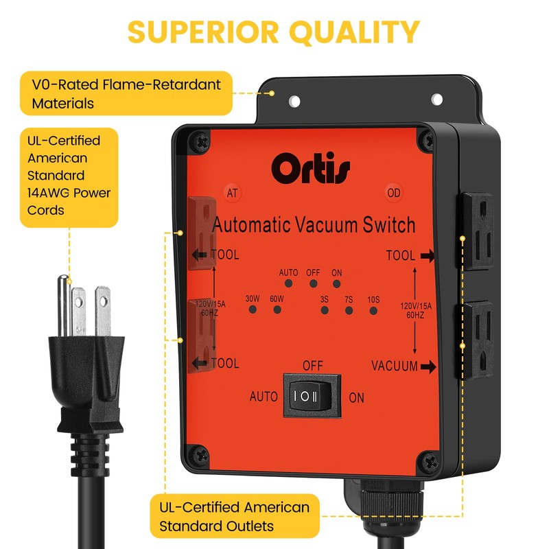 2025 New! Automatic Vacuum Switch, Ortis Dust Control Autoswitch for