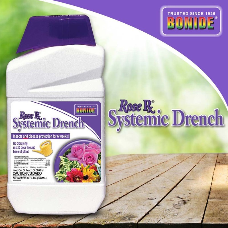 Bonide Rose Rx Systemic Drench, 32 oz Concentrate, Garden Insect