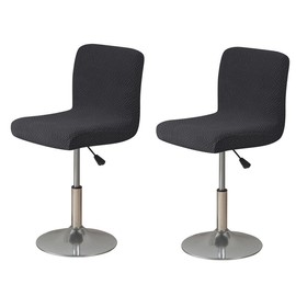 ACESOME Dining Chair Cover, 1/2 Set of Bar Chair Covers, Bar Stools Slipcovers with Backrest Cover Stretch Chair Cover, Back Chair Bar Stool Chair (No Chairs), Washable Chair Slipcovers (2, Black)