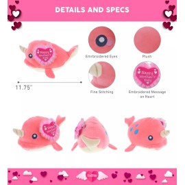 CoTa PLUSH MOTHERS DAY HEART - BABY SOFT PLUSH - PINK NARWHAL