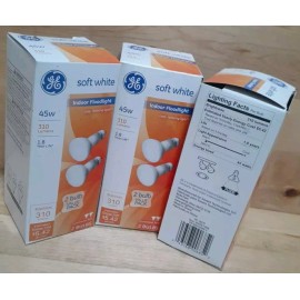 GE 3CT[2PK]:  GE 45watt SOFT WHITE INDOOR FLOODLIGHT Cozy Relaxing 18279 R20 310lum