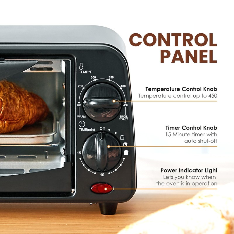 Elite Gourmet ETO236 Personal Compact 2 Slice Countertop Toaster Oven