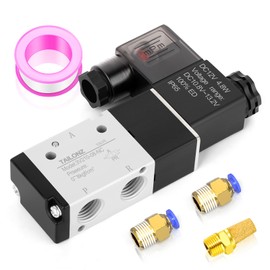 TAILONZ PNEUMATIC 1/4" PT Solenoid Valve 3V210-08 DC 12V Single Coil Conductive Work 2-Way Connection Type (Wiring Box)