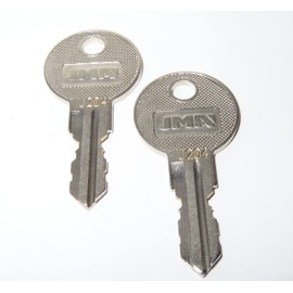 2 Keys For Better Built Tool Box Key Code Series J201 thru J220 NUMBER ENGRAVED ON FRONT OF KEYS (J204), Silver