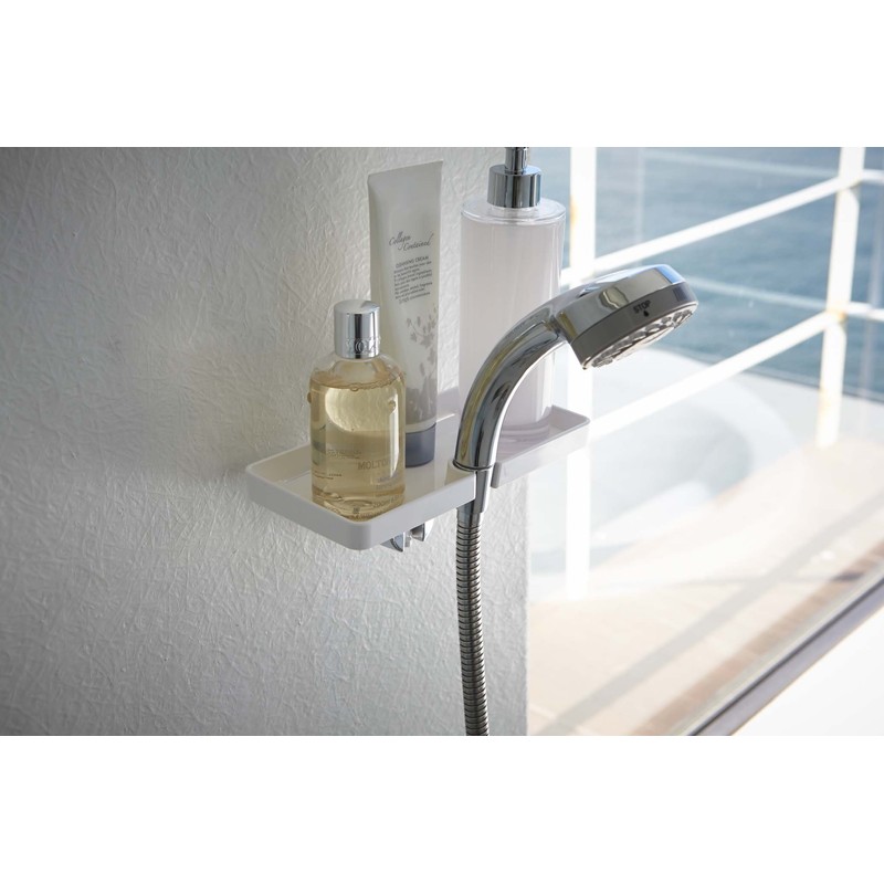 Yamazaki Industries Shower Holder Tray, White, Approx. W 8.7 x