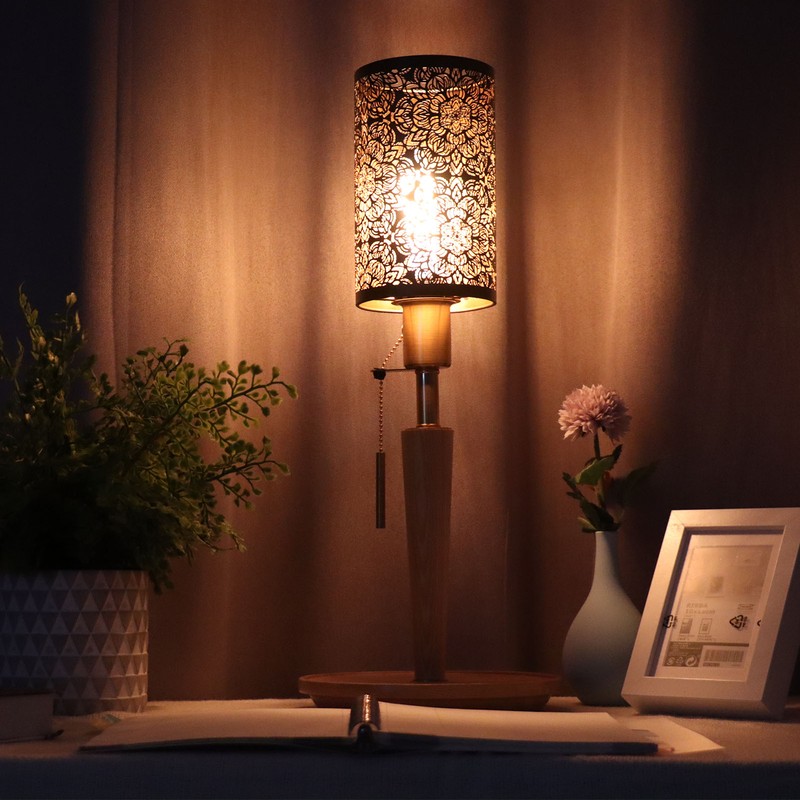 Lamp Shade Hollow Carving Metal Cylindrical Circular Pattern E27 E26