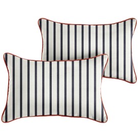 Sorra Home x Sunbrella - Indoor/Outdoor Lumbar Pillow Set, Blue/White