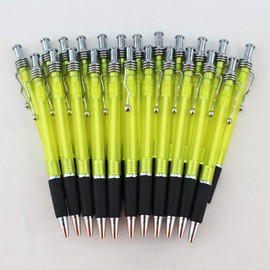 ezpencils - Blank Pens Bulk – Silver Accents and Black Grip - Black Ink Pens – Wave Pens - Yellow Body - 60 Pcs