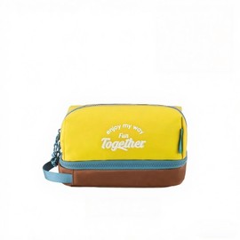 Piegricdiat 2025 New Large - Capacity Double - Layer Travel Toiletry Bag, a Travel Bathroom Bag with Dry - Wet Separation, a Portable and Compact Toiletry Bag for Men. (Dune Yellow)