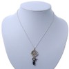 Vintage Inspired Flower and Charms Pendant with Silver Tone Chain