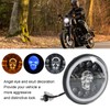 Skull Motorcycle Headlight + LED Motorcycle Headlight, Round 7in Angel