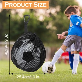 Ball Net 1 Ball Basketball Bag, Backpack Portable Ball Net, Basketball Bag with Drawstring, Multi-Purpose Sports Mesh Bag, Basketball Ball Bag, Ball Net for Football, Tennis, Children, Adult, Black