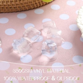 Romanstile Vinyl Tablecloth PVC Pink Polka Dot waterproof outdoor Table Cloth wipe clean,Tablecloths rectangular plastic,Oilcloth,for Children Birthday Party Garden,Picnic,Wedding,Grill,140x200cm