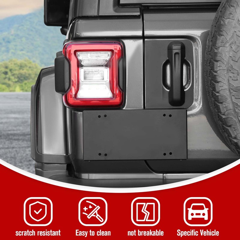 JeCar Tailgate Handle License Plate Holder Rear License Mounting Bracket