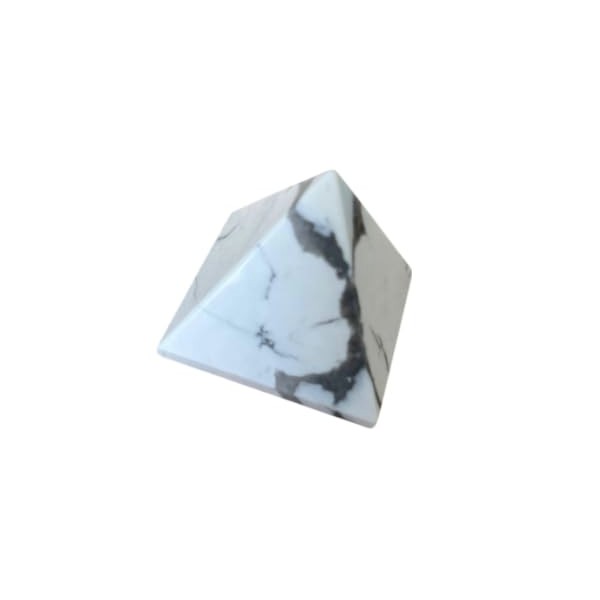 4CM Natural Howlite Pyramid - Pyramid Polished Crystals with Energy