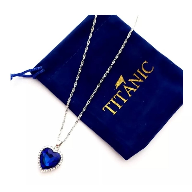 Dtup Collar Titanic Corazón Del Mar + Bolsa De Terciopelo