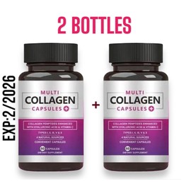 MULTI COLLAGEN 2 MULTI COLLAGEN CAPSULES + VITAMIN C | TYPES I, II, III, v & x  |  120 Capsules