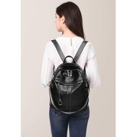 BUKESIYI CCDE78242 Women's Bag Backpack Handbag Women Backpack Small Anti-Theft School Backpack Laptop Weekender PU Leather, black