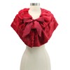 Black Plush Faux Fur Sequin Caplet With Satin Bow Red